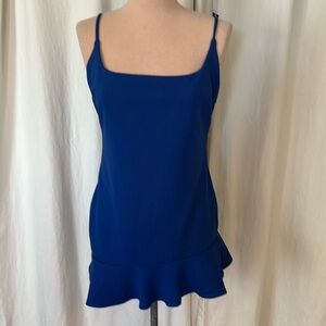 Lulus Blue Skirted Mini Dress Spaghetti Straps Electric Blue  L